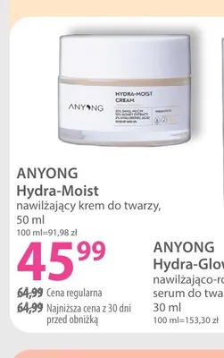 Nawilżający krem do twarzy Hydra-Moist Anyong promocja w Hebe