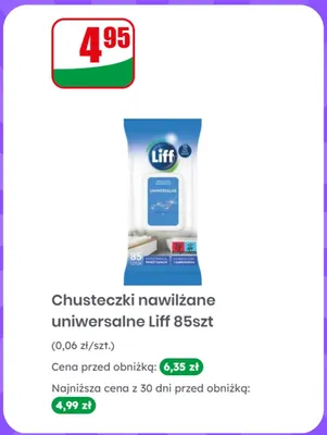 Chusteczki nawilżane uniwersalne Liff promocja w Dino