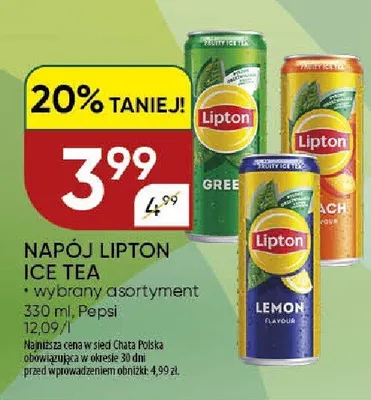 Napój Lipton Ice Tea wybrany asortyment Pepsi promocja w Chata Polska