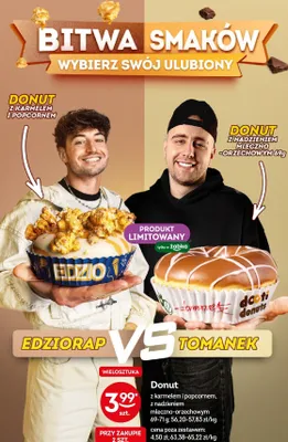 Donut z karmelem i popcornem promocja w Żabka