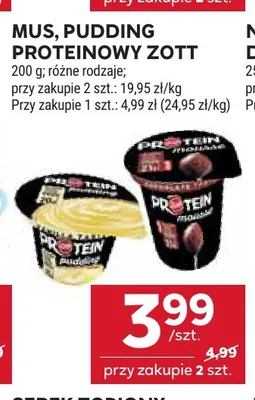 Mus proteinowy Zott promocja w Stokrotka
