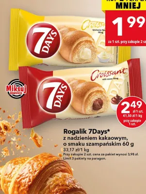 Rogalik 7Days z nadzieniem kakaowym promocja w LEWIATAN