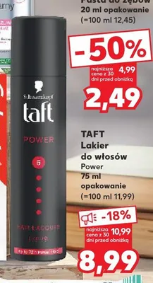 Lakier do włosów Taft Power promocja w Kaufland