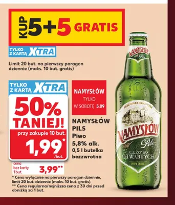 Piwo Namysłów Pils promocja w Kaufland