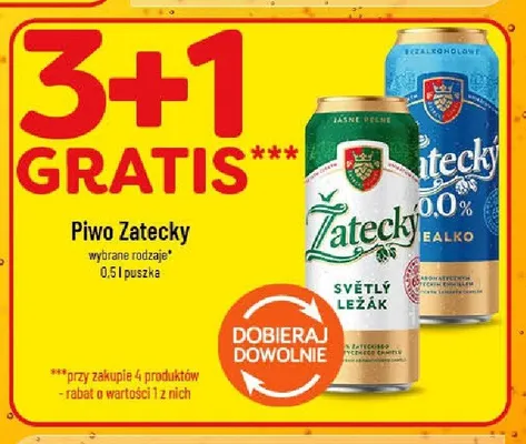 Piwo bezalkoholowe Zatecky 0,0% Nealko promocja w POLOmarket