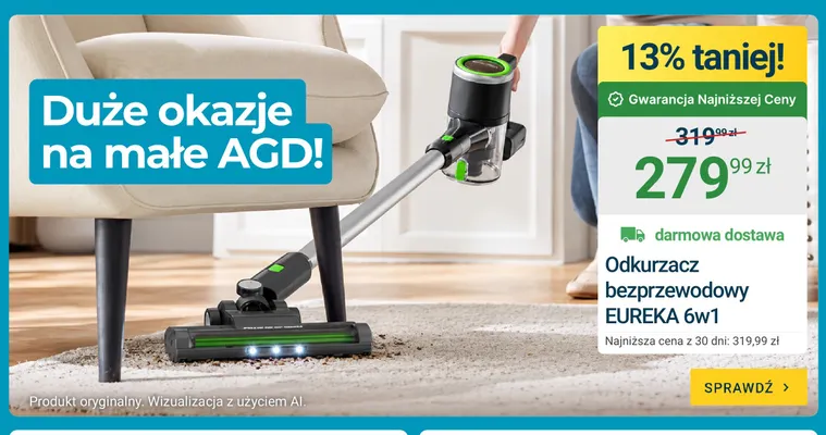 Odkurzacz bezprzewodowy Eureka 6w1 promocja w ERLI
