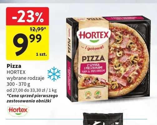Pizza z szynką i pieczarkami Hortex promocja w Intermarche