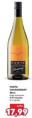 Wino Porta Chardonnay białe wytrawne promocja w Kaufland