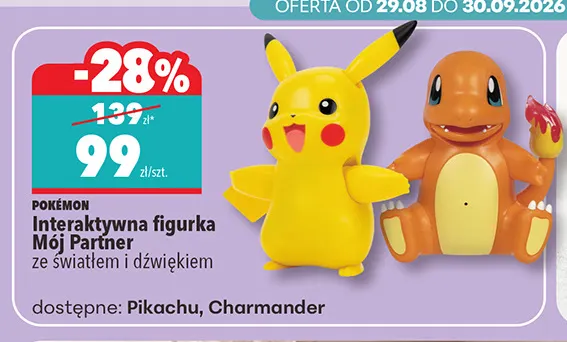 Interaktywna figurka Pokémon Mój Partner Charmander ze światłem i dźwiękiem promocja w Biedronka