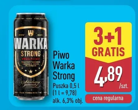 Piwo Warka Strong promocja w Aldi