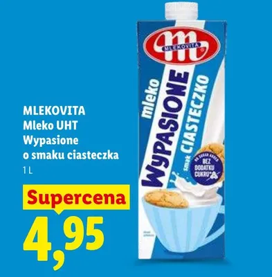 Mleko UHT wypasione o smaku ciasteczka promocja w Lidl
