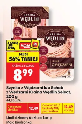 Szynka z Wędzarni Kraina Wędlin Select promocja w Biedronka