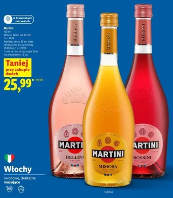 Wino musujące Martini Bellini promocja w Lidl