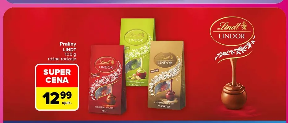 Praliny Lindt Lindor Pistachio promocja w Carrefour