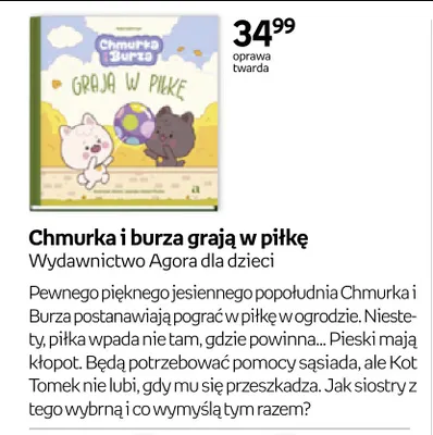Książka Chmurka i burza grają w piłkę promocja w Empik