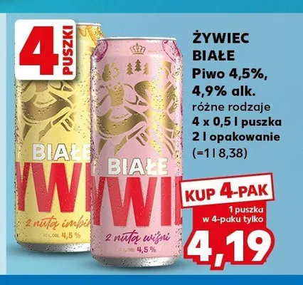 Piwo Żywiec Białe z nutą imbiru promocja w Kaufland