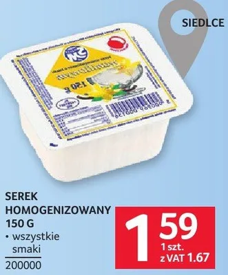 Serek homogenizowany 150 g promocja w Selgros