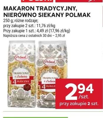 Makaron tradycyjny nierówno siekany Polmak promocja w Stokrotka