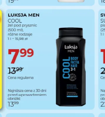 Żel pod prysznic Luksja Men Cool promocja w Drogerie Jawa