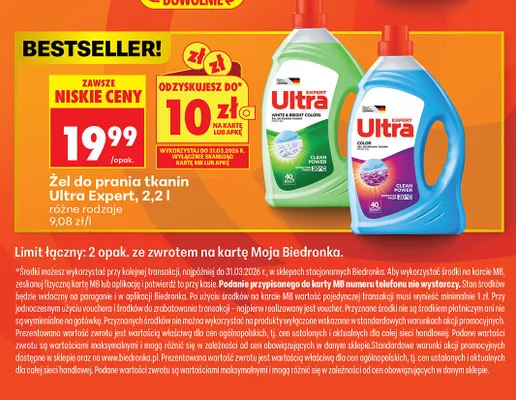 Żel do prania tkanin White & Bright Colors promocja w Biedronka