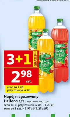 Napój niegazowany Hellena Jabłko Brzoskwinia i Morela promocja w Auchan