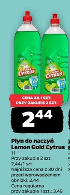Płyn do naczyń Lemon Gold Cytrus promocja w Netto