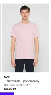 T-shirt basic GAP jasnoróżowy promocja w Lounge by Zalando