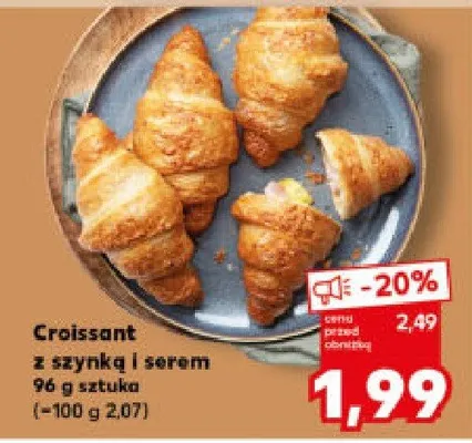 Croissant z szynką i serem promocja w Kaufland