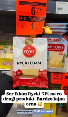 Ser Edam w plastrach promocja w Aldi