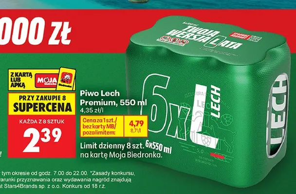 Piwo Lech Premium 6-pak promocja w Biedronka