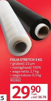 Folia stretch 3 kg promocja w Selgros