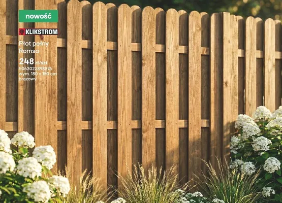 Płot pełny Romso promocja w Castorama
