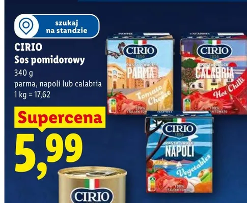 Sos pomidorowy CIRIO napoli promocja w Lidl