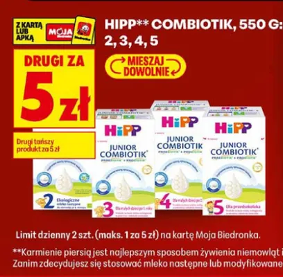 Mleko modyfikowane HiPP Combiotik 5 promocja w Biedronka