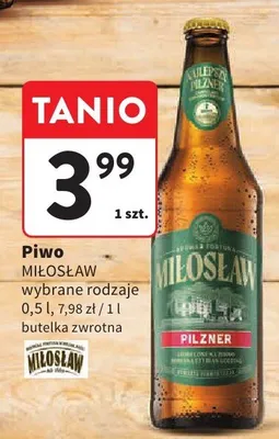 Piwo miłosław pilzner promocja w Intermarche