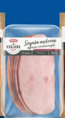 Szynka wędzona dymem czereśniowym Pikok od Krajana promocja w Lidl