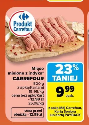 Mięso mielone z indyka Carrefour promocja w Carrefour Market