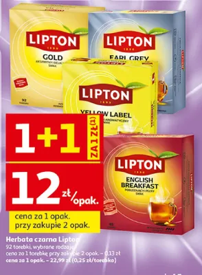 Herbata czarna Lipton Earl Grey promocja w Auchan