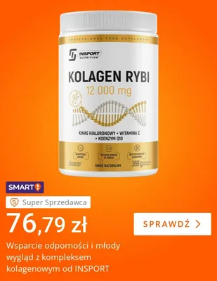 Kolagen rybi Insport Nutrition smak naturalny 12 000 mg promocja w Allegro