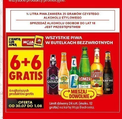 Piwo Łomża Jasne promocja w Biedronka