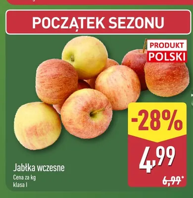 Jabłka wczesne promocja w Aldi
