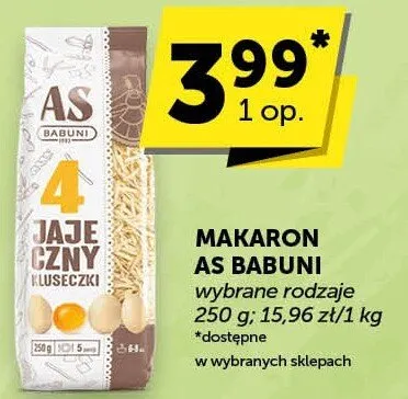 Makaron AS Babuni promocja w Groszek