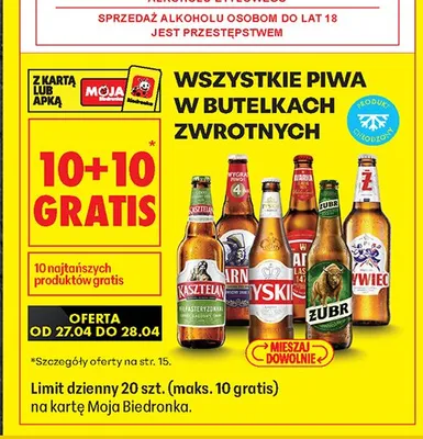 Piwo w butelkach zwrotnych promocja w Biedronka