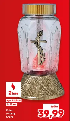 Znicz solarny Krzyż promocja w Kaufland