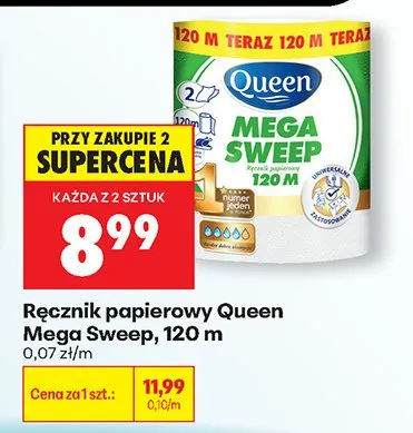 Ręcznik papierowy Mega Sweep Queen promocja w Biedronka