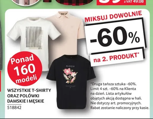 T-shirty oraz polówki damskie i męskie promocja w Selgros