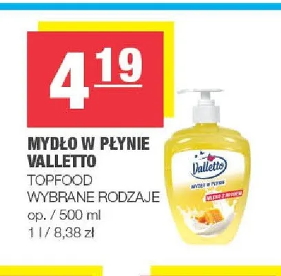 Mydło w płynie Valletto promocja w SPAR