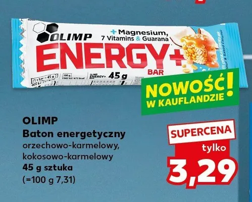 Baton energetyczny Olimp Energy+ orzechowo-karmelowy promocja w Kaufland