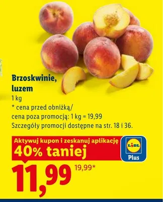 Brzoskwinie luzem promocja w Lidl