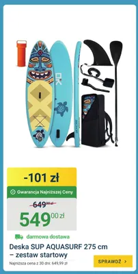 Deska SUP AQUASURF 275cm - zestaw startowy promocja w ERLI